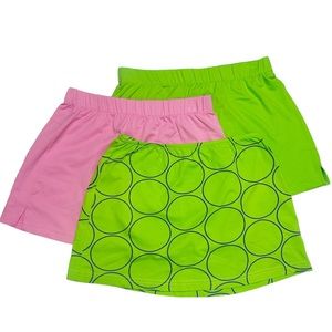 Vintage Lily’s of Beverly Hills Tennis Skirts Women’s Small Pink Green Bundle S